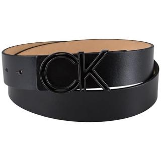 【Calvin Klein 凱文克萊】2024男時尚CK經典Logo標扣黑色皮帶-網(預購)