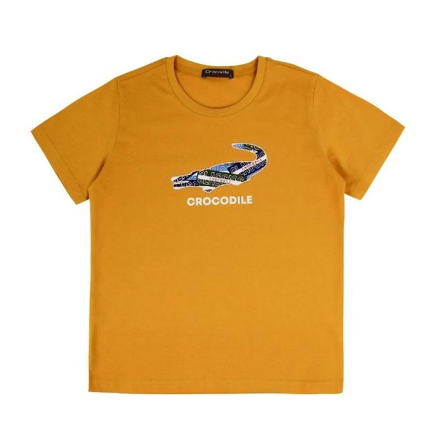 【Crocodile Junior 小鱷魚童裝】『小鱷魚童裝』經典鱷魚拚色印圖T恤(產品編號 : C65422-03 小碼款)