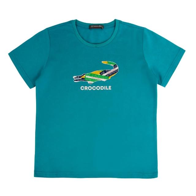 【Crocodile Junior 小鱷魚童裝】『小鱷魚童裝』經典鱷魚拚色印圖T恤(產品編號 : C65415-04 小碼款)