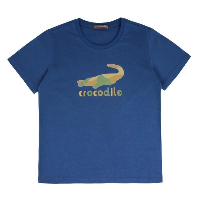 【Crocodile Junior 小鱷魚童裝】『小鱷魚童裝』經典鱷魚拚色印圖T恤(產品編號 : C65413-05 小碼款)
