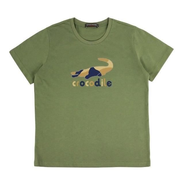 【Crocodile Junior 小鱷魚童裝】『小鱷魚童裝』經典鱷魚拚色印圖T恤(產品編號 : C65412-43 小碼款)