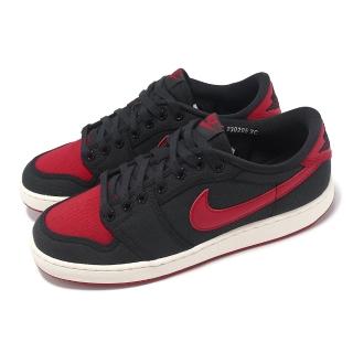 【NIKE 耐吉】休閒鞋 Air Jordan 1 KO Low 男鞋 黑 紅 Bred 帆布(DX4981-006)