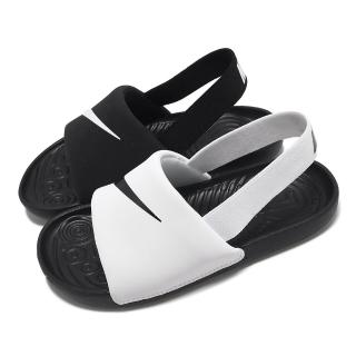 【NIKE 耐吉】涼鞋 Kawa Slide BT 小童 白 黑 童鞋 寶寶 學步鞋(DM0974-100)