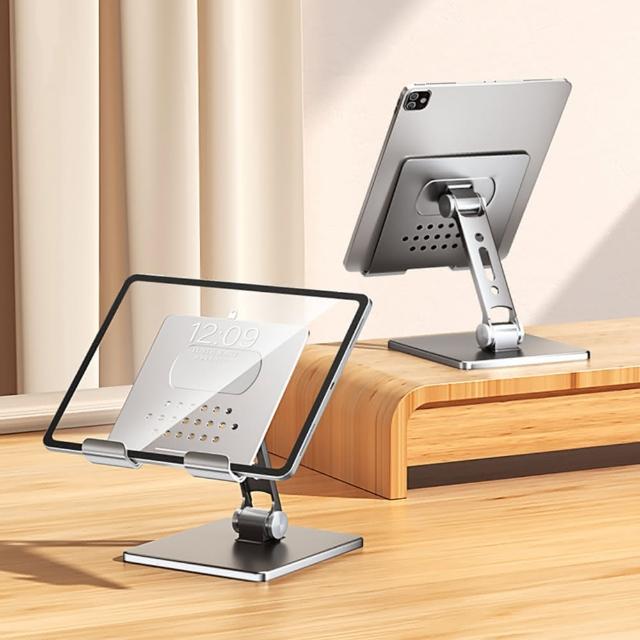 【BeOK】多功能鋁合金手機架 桌上型直播追劇懶人平板手機架(適用4-16吋內手機/平板設備)