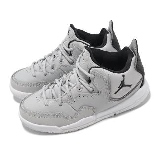 【NIKE 耐吉】童鞋 Jordan Courtside 23 PS 灰 黑 中童 小朋友 喬丹 休閒鞋(AQ7734-002)
