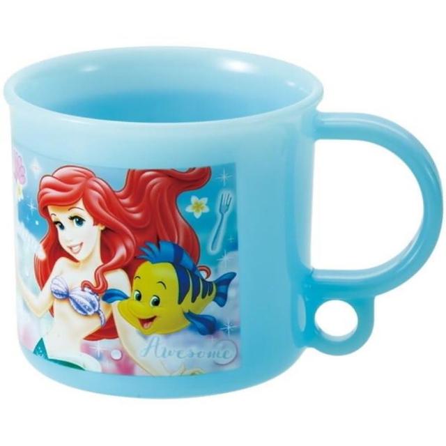 【小禮堂】Disney 迪士尼 小美人魚 兒童單耳塑膠杯 200ml - 藍綠色款(平輸品)