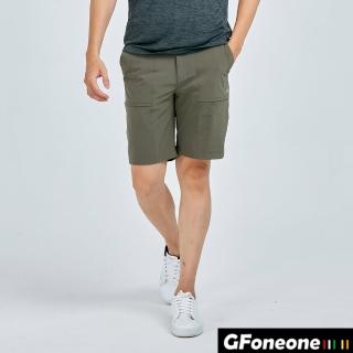 【GFoneone】男吸排開襟立袋登山機能短褲-軍綠(男短褲)