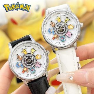 【POKEMON 精靈寶可夢】寶可夢錶盤防水夜光指針石英錶(兒童 學生 手錶 皮卡丘)