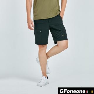 【GFoneone】男吸排開襟工作登山機能短褲-黑色(男短褲)
