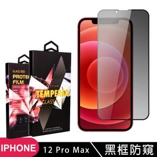 【滿板防窺】IPhone 12 PRO MAX 保護貼 滿版黑框防窺玻璃鋼化膜手機保護貼