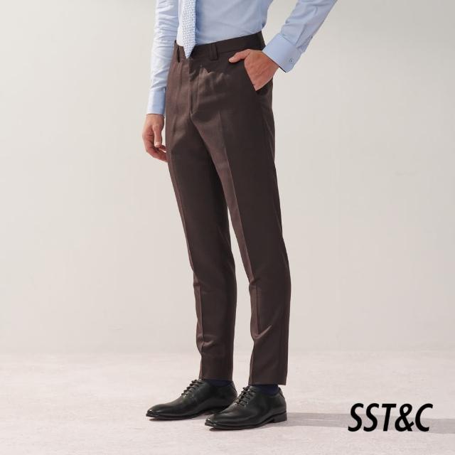 【SST&C 新品９折】咖啡紋理可機洗修身版西裝褲0212309007