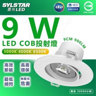 【SYLSTAR 喜光】3入組 COB LED投射型崁燈(9cm崁孔 900lm)