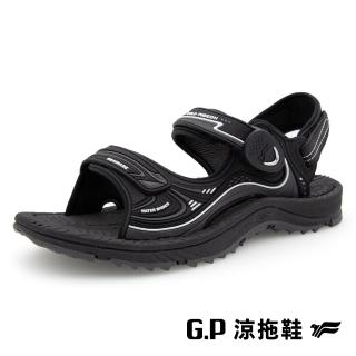 【G.P】女款EFFORT+戶外休閒磁扣兩用涼拖鞋G9596W-黑色(SIZE:36-39 共二色)