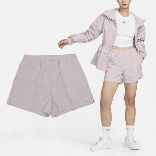 【NIKE 耐吉】短褲 NSW Everything Shorts 女款 紫 白 中腰 抽繩 運動 褲子(FV6623-019)
