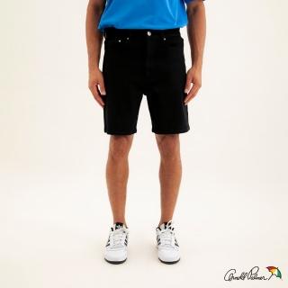 【Arnold Palmer 雨傘】男裝-彈性斜紋休閒五袋短褲(黑色)