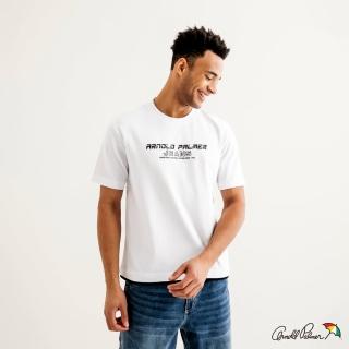 【Arnold Palmer 雨傘】男裝-立體LOGO印花純棉短袖T恤(白色)