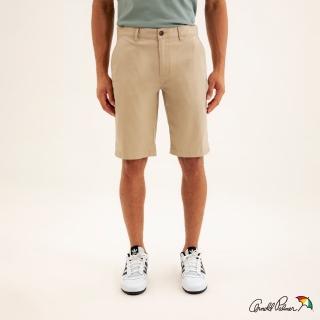 【Arnold Palmer 雨傘】男裝-彈性斜紋百慕達短褲(淺卡其)