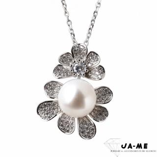 【JA-ME】10-11mm天然珍珠綻放花朵項鍊