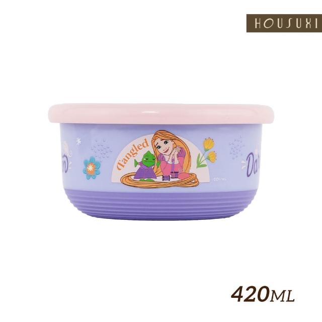 【HOUSUXI 舒希】迪士尼長髮公主系列-不鏽鋼雙層隔熱碗-420ml