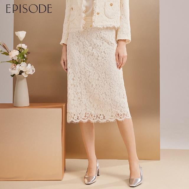 【EPISODE】精緻浪漫立體花卉蕾絲長裙E43109（白）