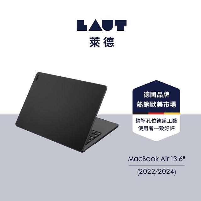 【LAUT 萊德】Macbook Air 13.6吋（2022/2024）霧面筆電保護殼-黑(適用M2/M3電腦殼)