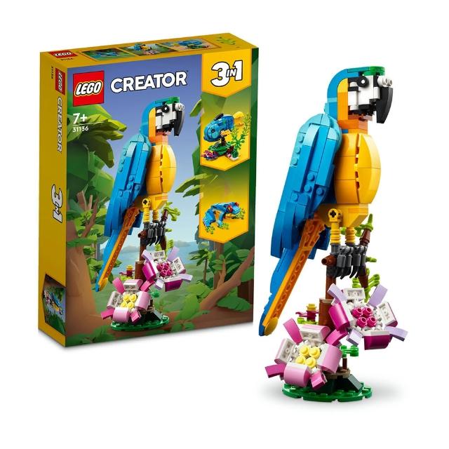 【LEGO 樂高】創意百變系列3合1 31136 異國鸚鵡(百變動物玩具益智 