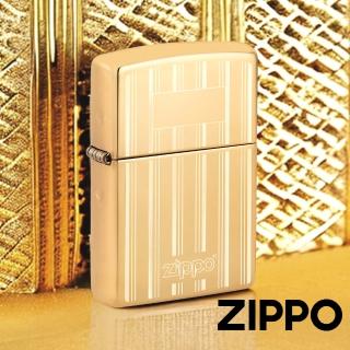【Zippo】髮絲紋鏡面條紋設計防風打火機(美國防風打火機)