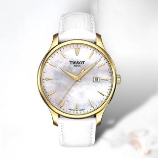 【TISSOT 天梭】T-Classic T經典系列 T0636103611600 瑞士製造 珍珠母貝錶盤 日期顯示 石英 皮革 腕錶