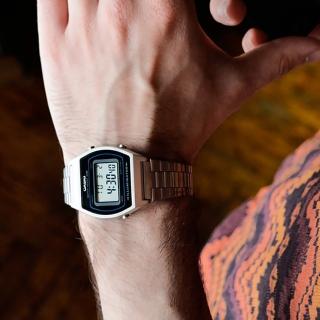 【CASIO 卡西歐】B640WD-1A 時尚復古 星期日期 多功能 LED 酒桶型 中性 電子錶 手錶 銀 35mm(防水50米)