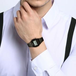 【CASIO 卡西歐】B640WB-1A 時尚復古 星期日期 多功能 LED 酒桶型 中性 電子錶 手錶 黑 35mm(防水50米)