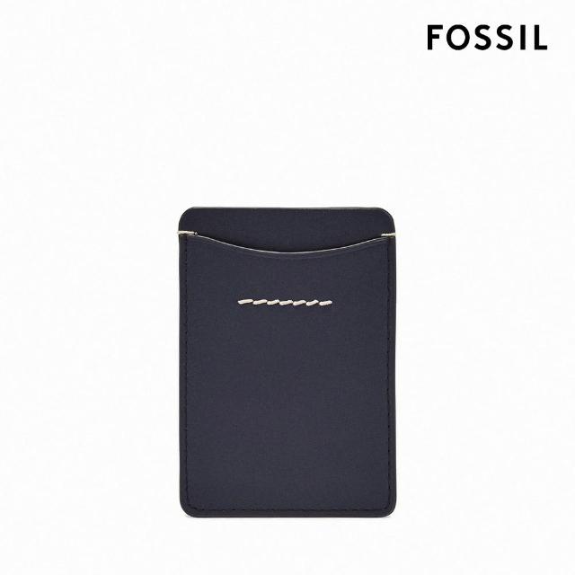 【FOSSIL 官方旗艦館】Westover 真皮直式卡夾-藍色 ML4585545(禮盒組附鐵盒)