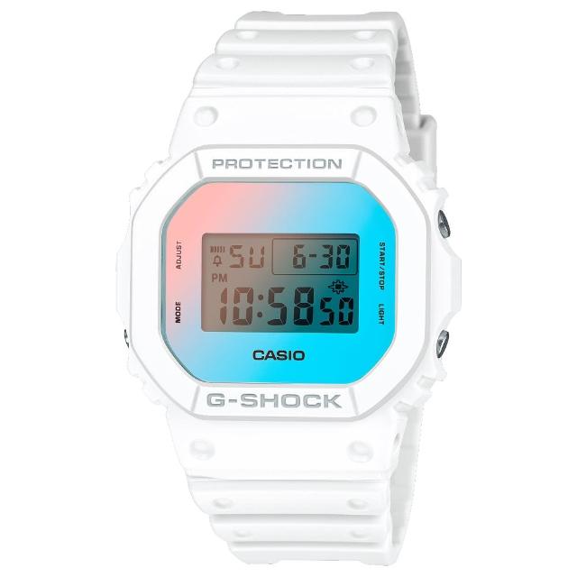 【CASIO 卡西歐】G-SHOCK陽光海灘雙顯錶(DW-5600TL-7)