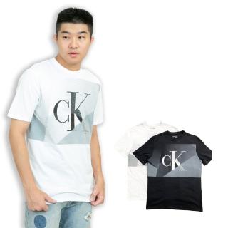 【Calvin Klein 凱文克萊】Calvin Klein 未來感 設計款 短T T恤 短袖 大尺碼 CK 純棉 上衣(短袖 T恤)
