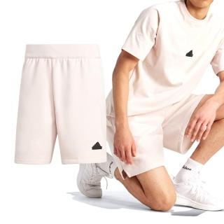 【adidas 愛迪達】Z.N.E. Premium Shorts 男款 粉米色 運動 休閒 LOGO 舒適 短褲 IR5239