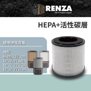【RENZA】適用 Electrolux 伊萊克斯 EP32-27 極適家居300 抗敏空氣清淨機(2合1HEPA+活性碳濾網 濾芯 濾心)