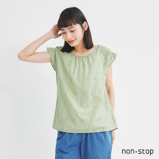 【non-stop】素雅蕾絲荷葉袖上衣-2色