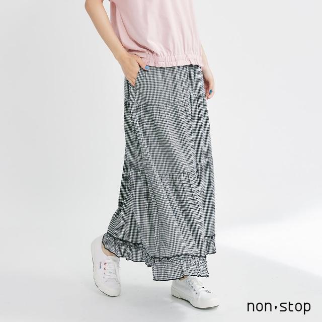 【non-stop】浪漫格紋荷葉邊蛋糕裙-1色