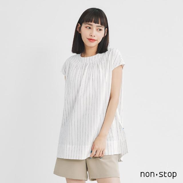 【non-stop】素雅直條紋連袖襯衫-2色