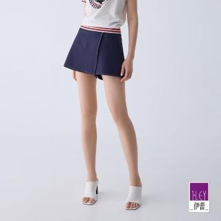 【ILEY 伊蕾】西裝A字車線短褲裙(淺藍色；M-XL；1242502401)
