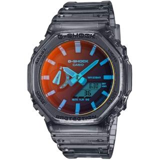 【CASIO 卡西歐】卡西歐G-SHOCK 寧靜海灘電子錶-果凍灰(GA-2100TLS-8A 台灣公司貨)