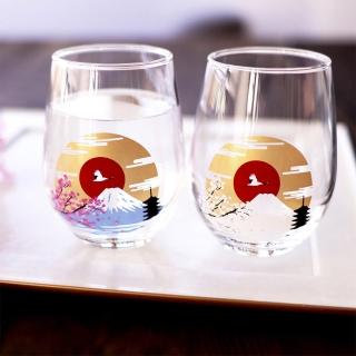 【小樽漁場】清涼感富士山自由玻璃杯一對套裝(隨溫度變化 日本製造)