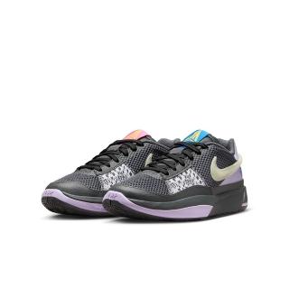 【NIKE 耐吉】籃球鞋 女鞋 大童 運動鞋 包覆 緩震 JA 1 GS 灰黑紫 DX2294-002