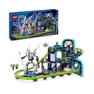 【LEGO 樂高】城市系列 60421 機器人世界雲霄飛車樂園(DIY積木 創意力遊戲 禮物)