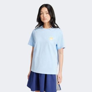 【adidas 愛迪達】短袖上衣(IT9831 女款運動上衣 ORIGINALS 水藍色)