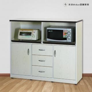 【Miduo 米朵塑鋼家具】4.2尺兩門三抽兩拉盤塑鋼電器櫃 塑鋼櫥櫃（附插座）