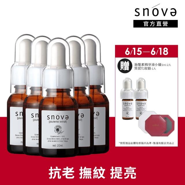 【SNOVA】絲若雪胎盤素精華液-20ml-5入組(抗老/保濕/提亮/精華液)