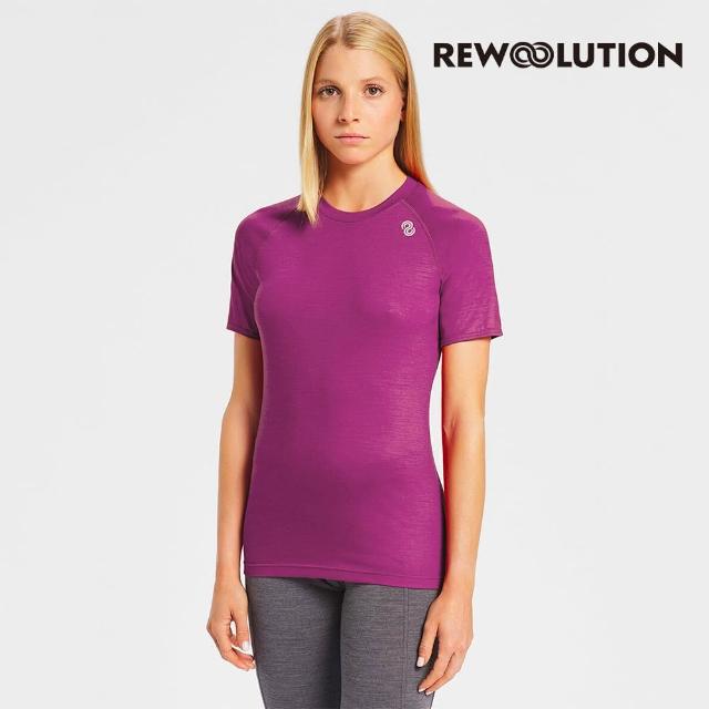 【Rewoolution】女ALI 190g短袖T恤 [梅洛紅] WC50207(羊毛衣 T恤 登山必備 吸濕排汗)