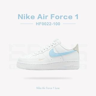 【NIKE 耐吉】Nike Air Force 1 Low 藍白 冰藍雙勾 迷你勾 女鞋 休閒鞋(HF0022-100)