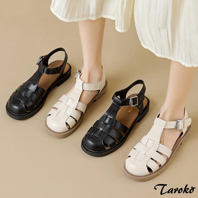 【Taroko】夏季羅馬包頭女款大小尺碼涼鞋(2色可選)