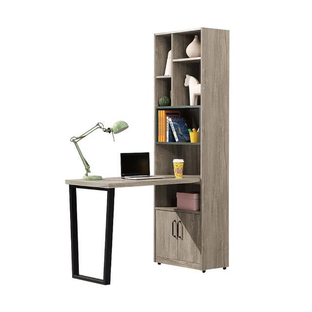 【BODEN】凱德4尺L型書櫃+工作書桌組合(B款-2尺二門書櫃+4尺書桌)